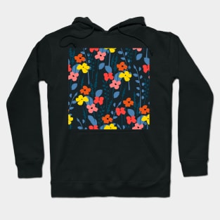 Blue Flowers Design Hoodie